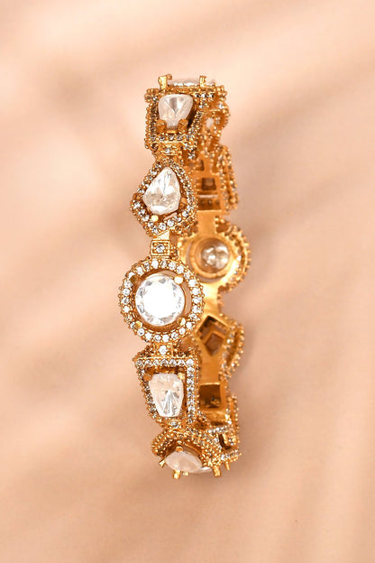 Stone Embellished Geometric Bangle 