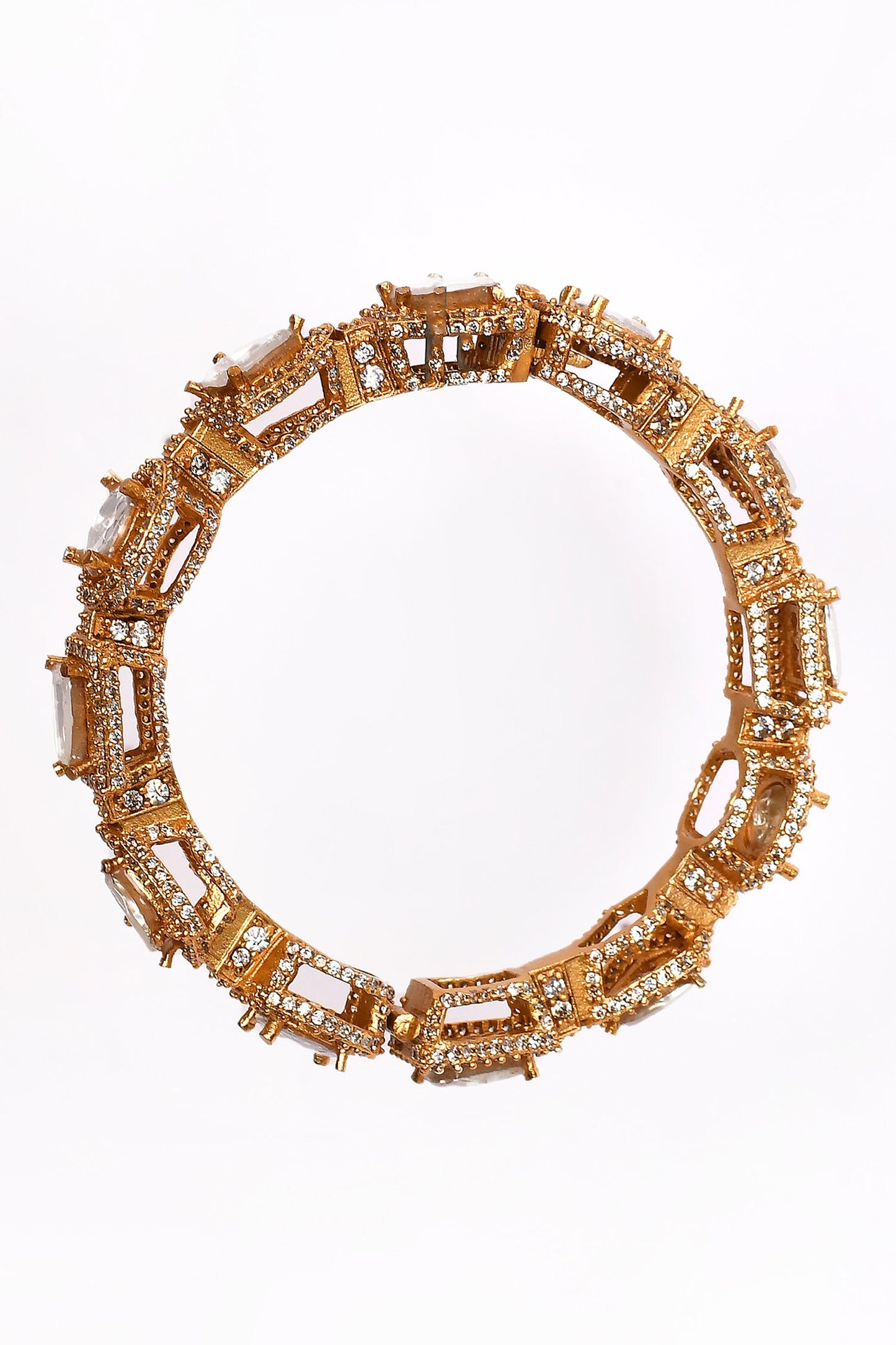 Stone Embellished Geometric Bangle 