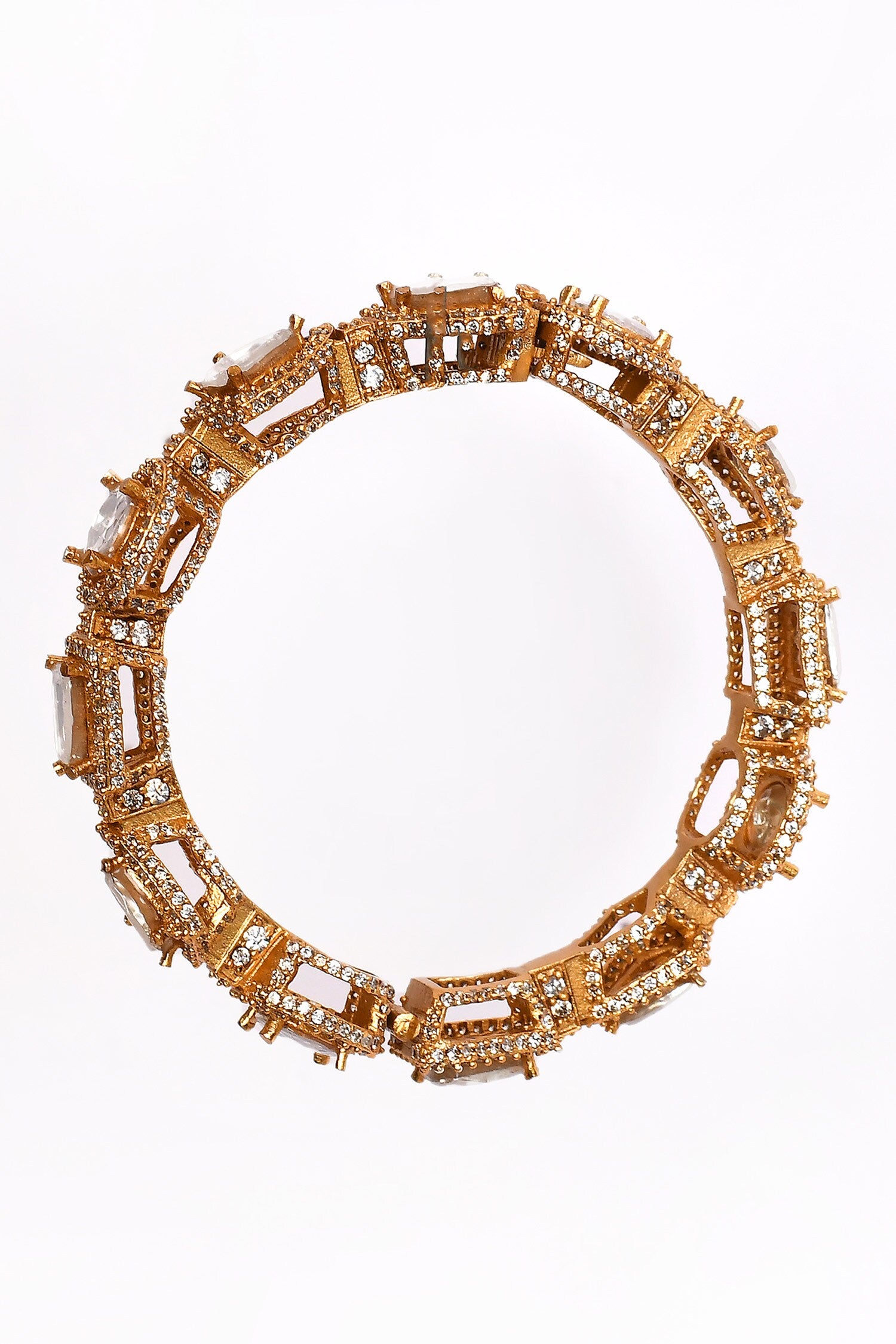 Stone Embellished Geometric Bangle 