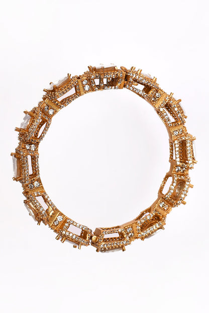 Stone Embellished Geometric Bangle 