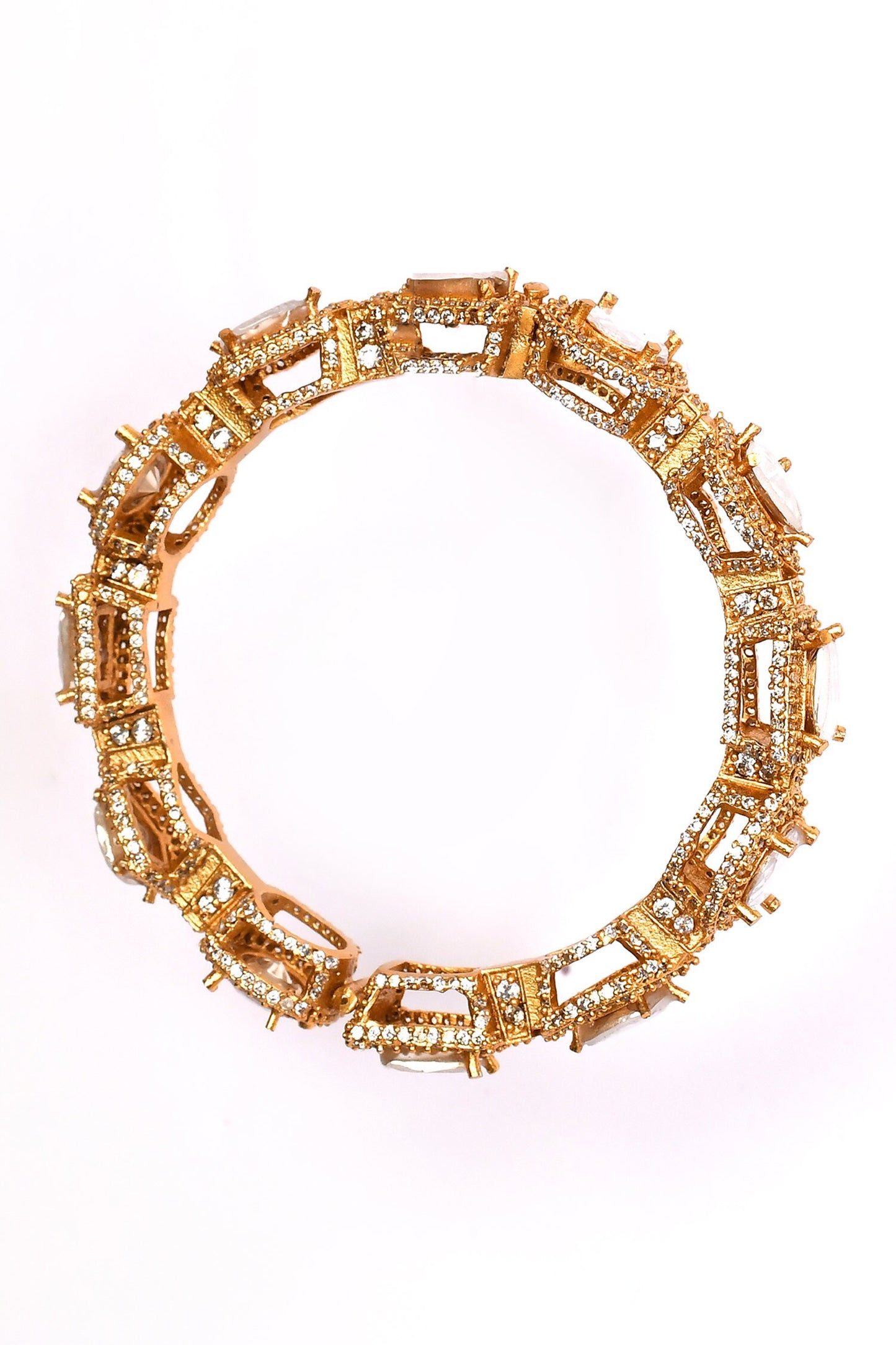 Stone Embellished Geometric Bangle 