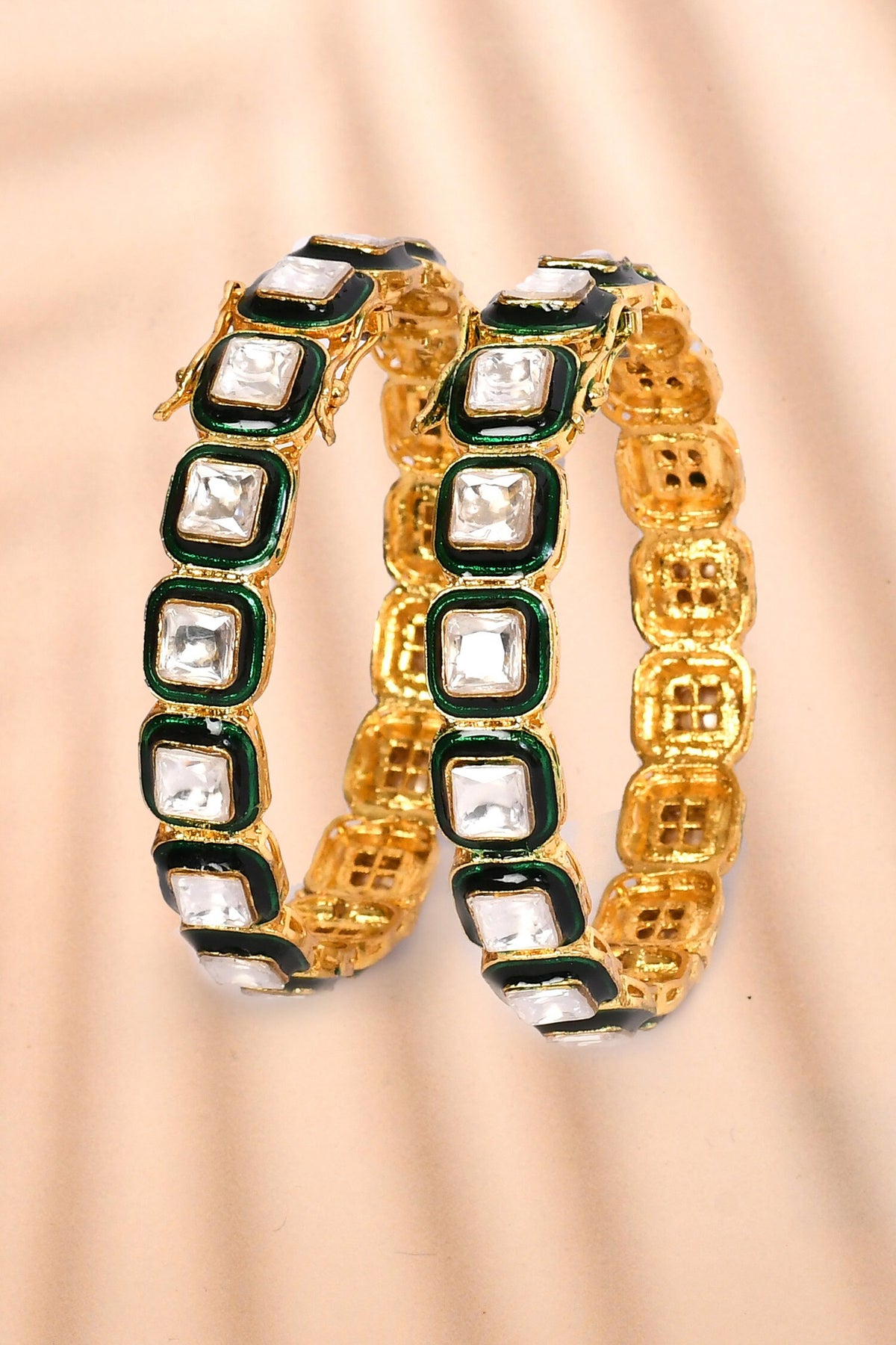 Stone Studded Bangles- Set of 2 