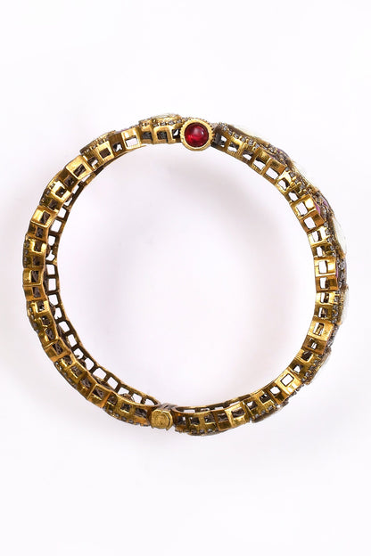 Ruby Stone Embellished Bangles- Set of 2 