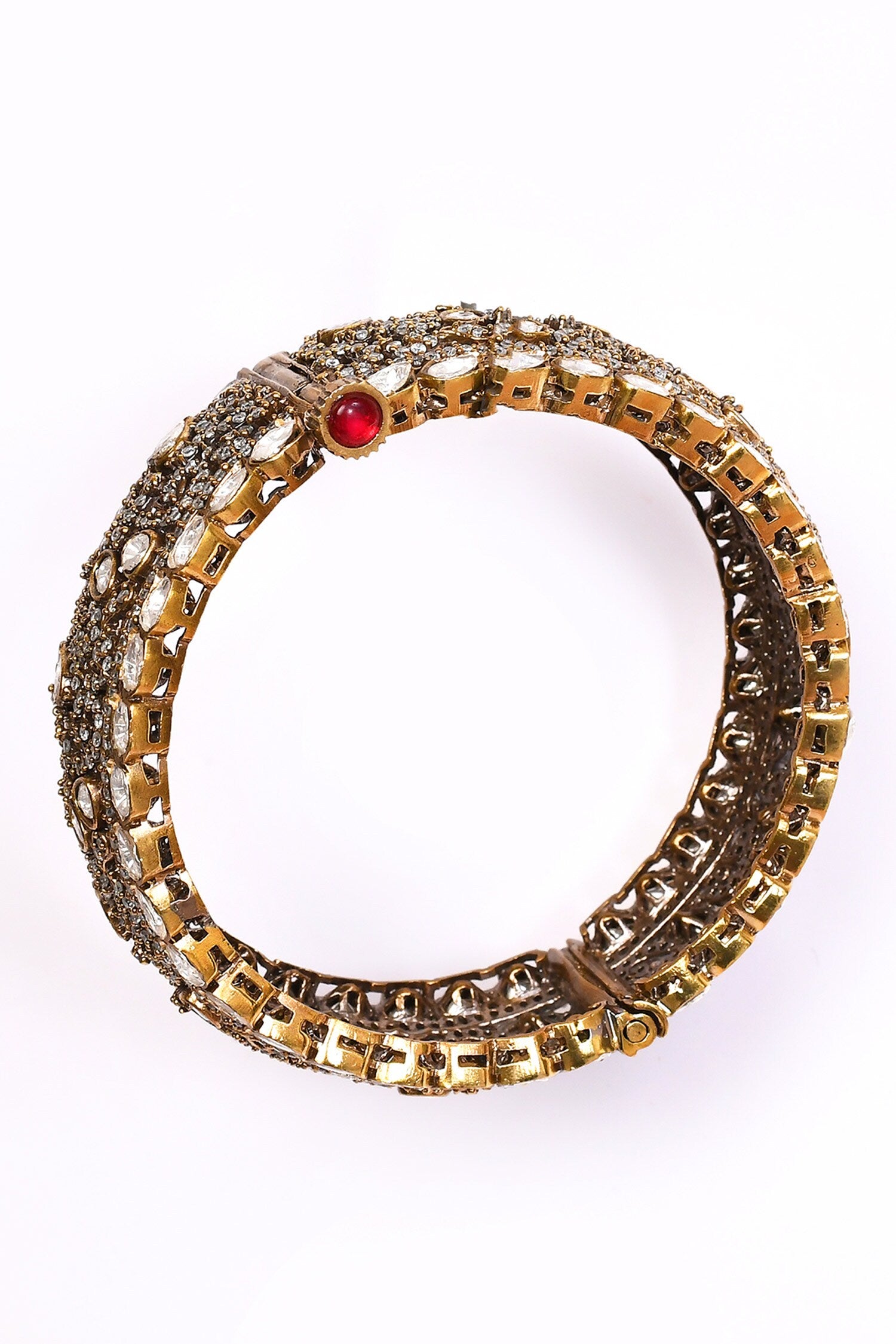 Stone Studded Antique Bangles- Set of 2 