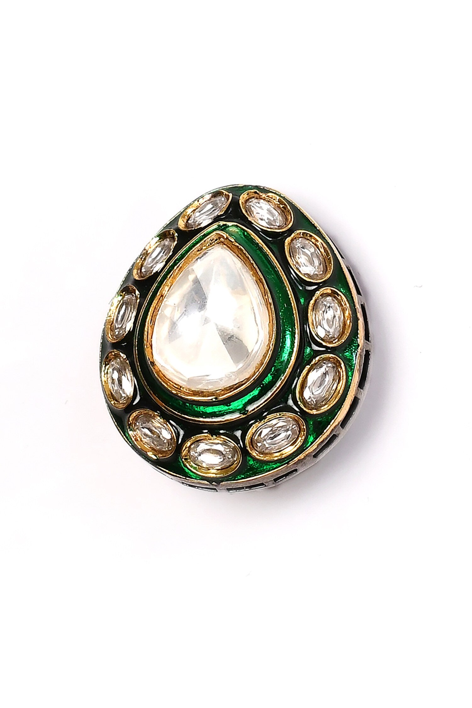 Stone Studded Drop Stud Earrings 