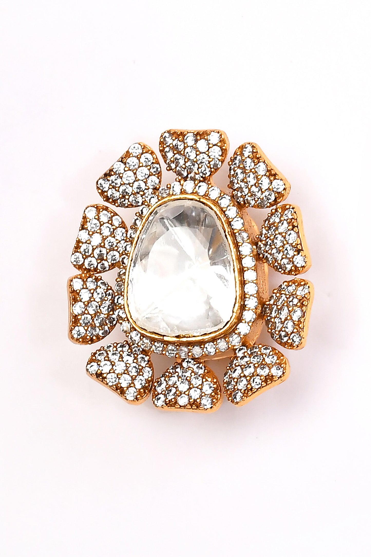 Floral Stone Studded Earrings 