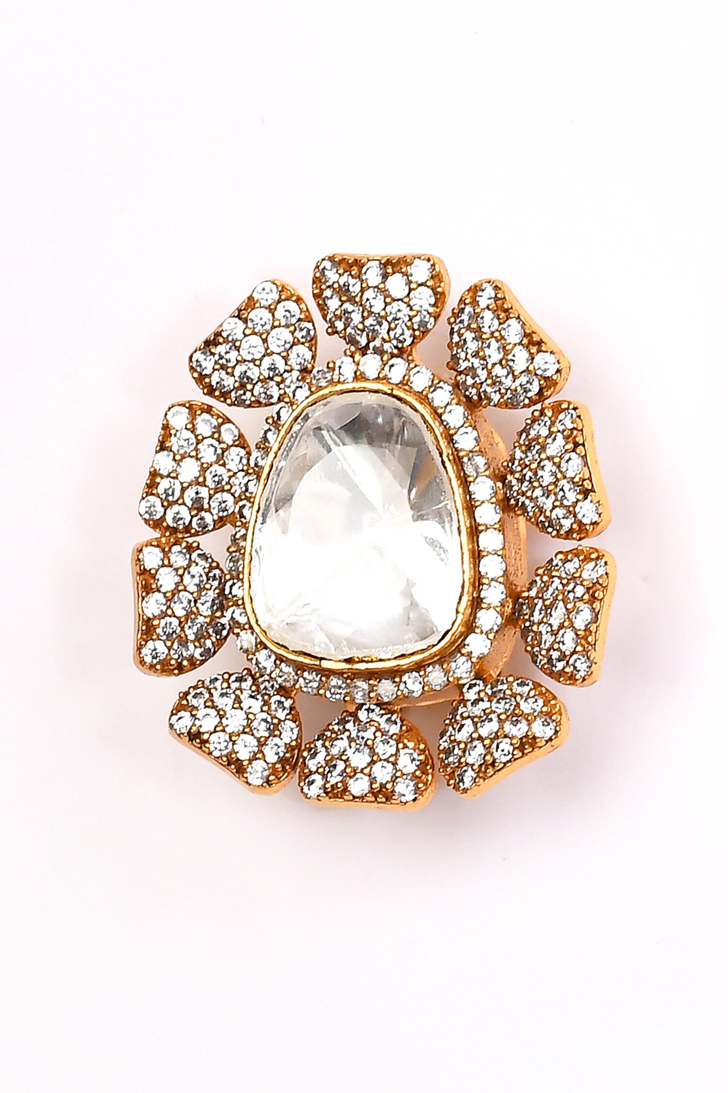 Floral Stone Studded Earrings 