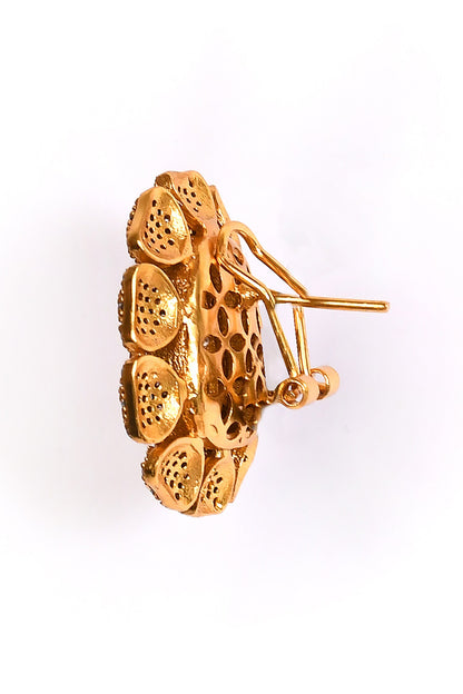 Floral Stone Studded Earrings 