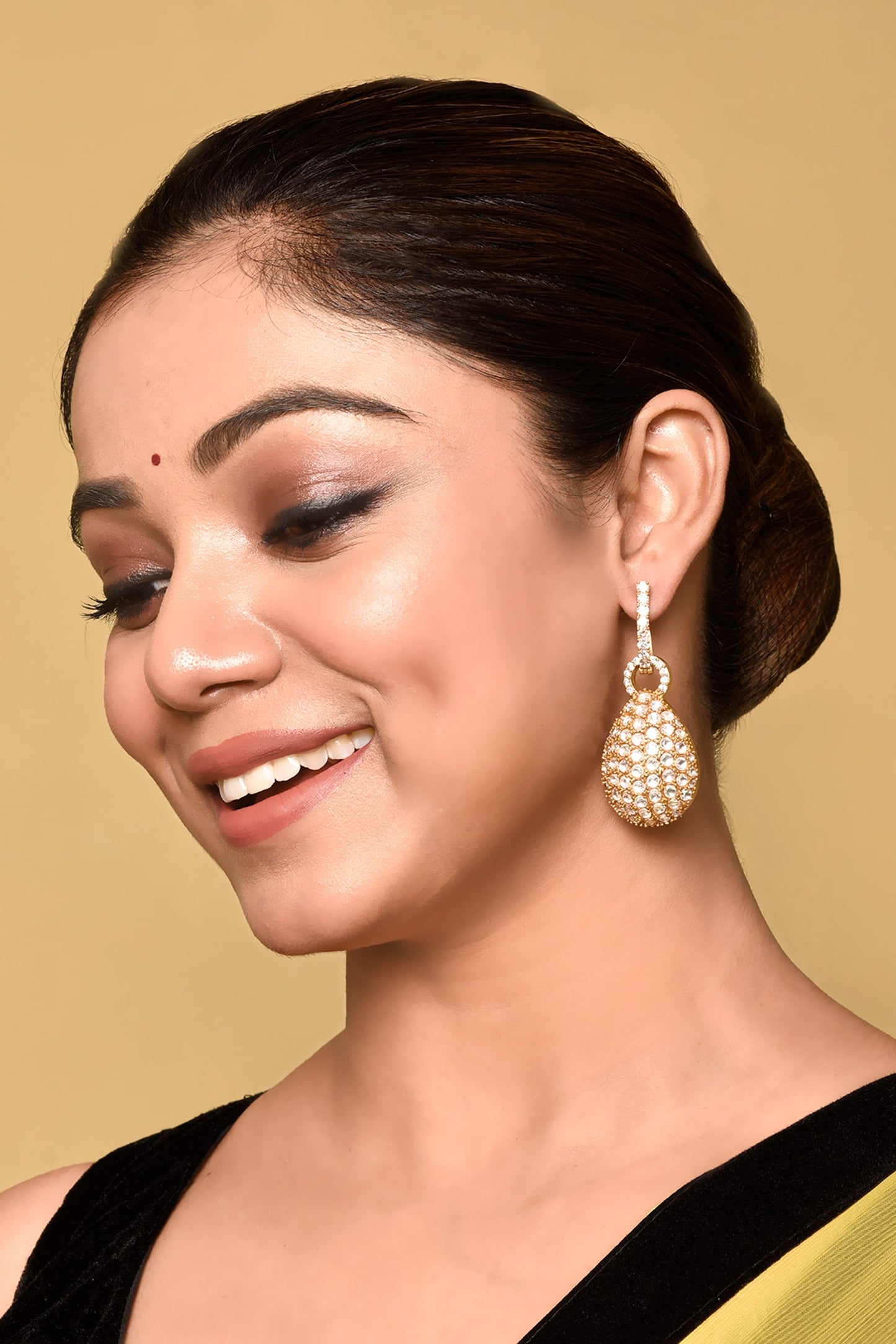 Stone Studded Drop Earrings 