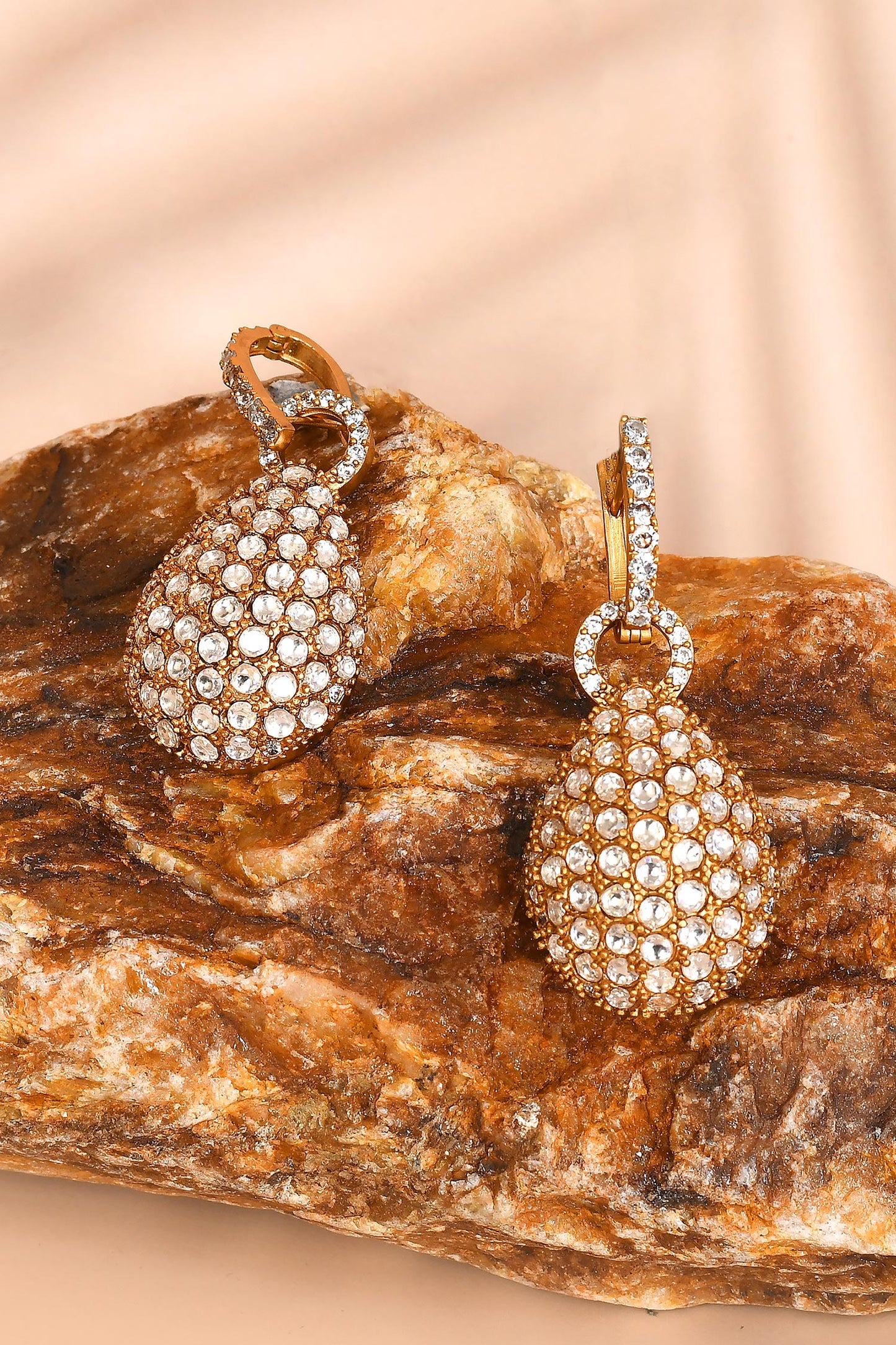 Stone Studded Drop Earrings 