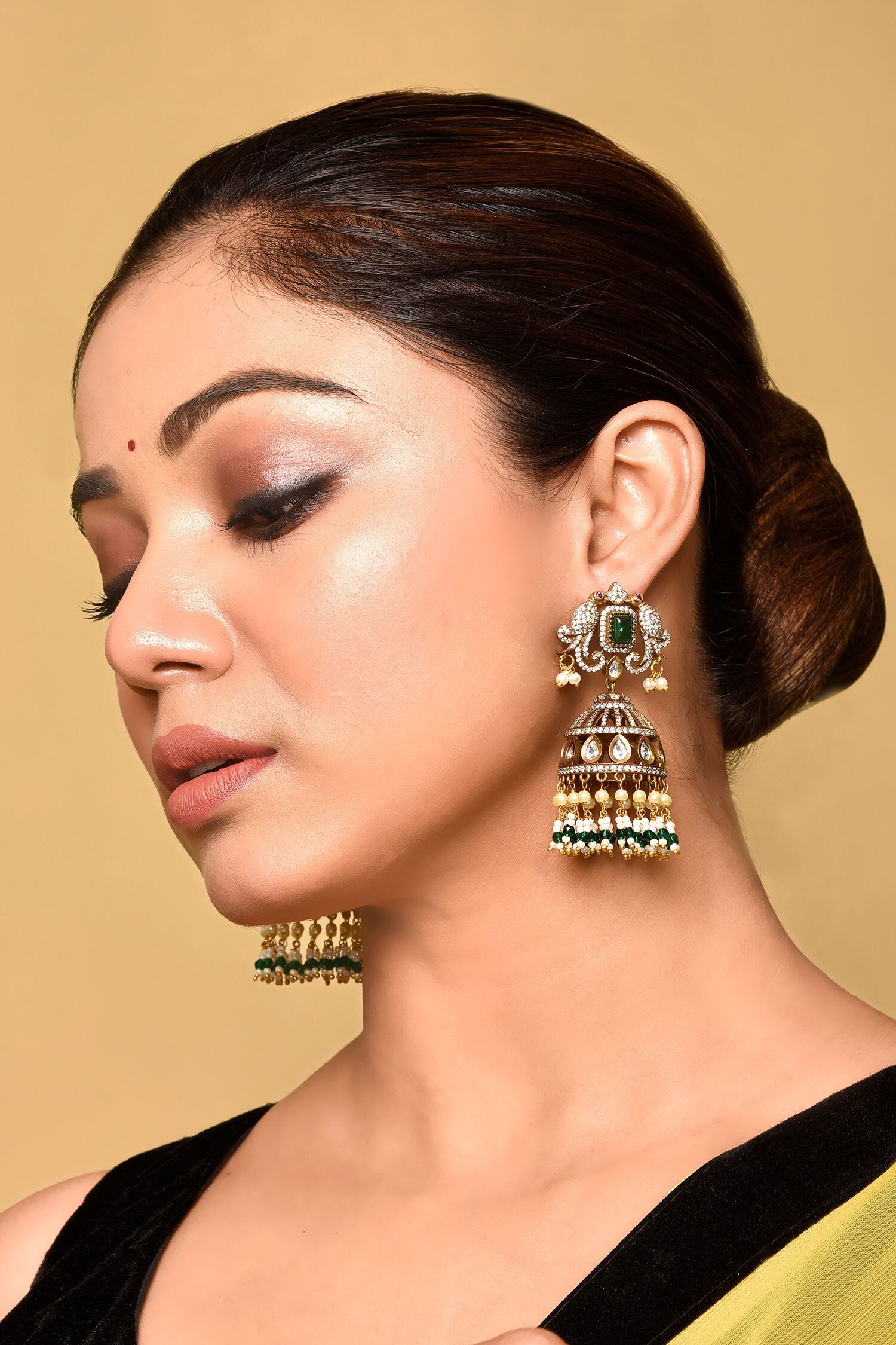 Stone Studded Jhumkas 