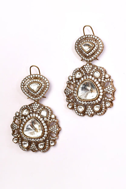 Stone Studded Dangler Earrings 