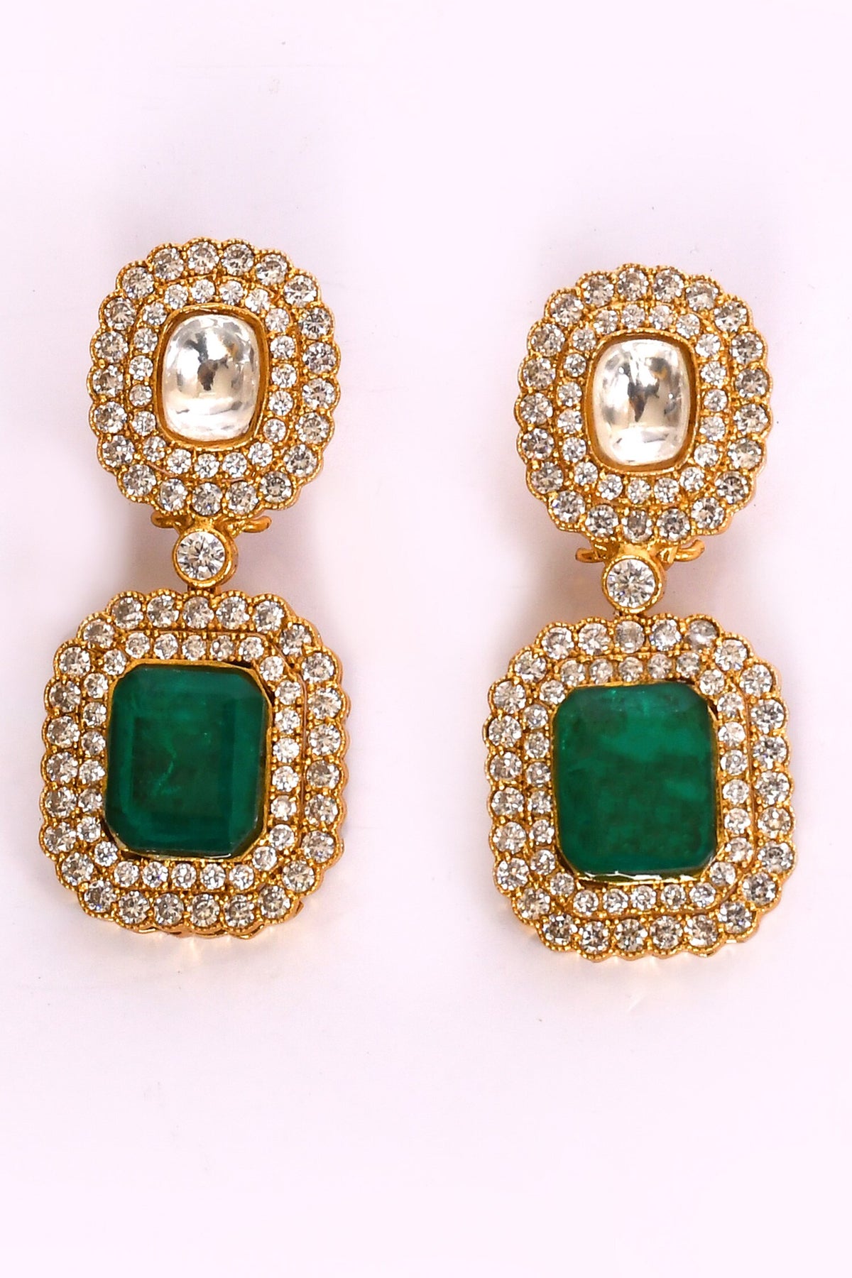 Stone Studded Pendant Necklace Set 
