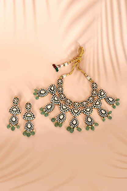 Stone Studded Enamel Necklace Set 