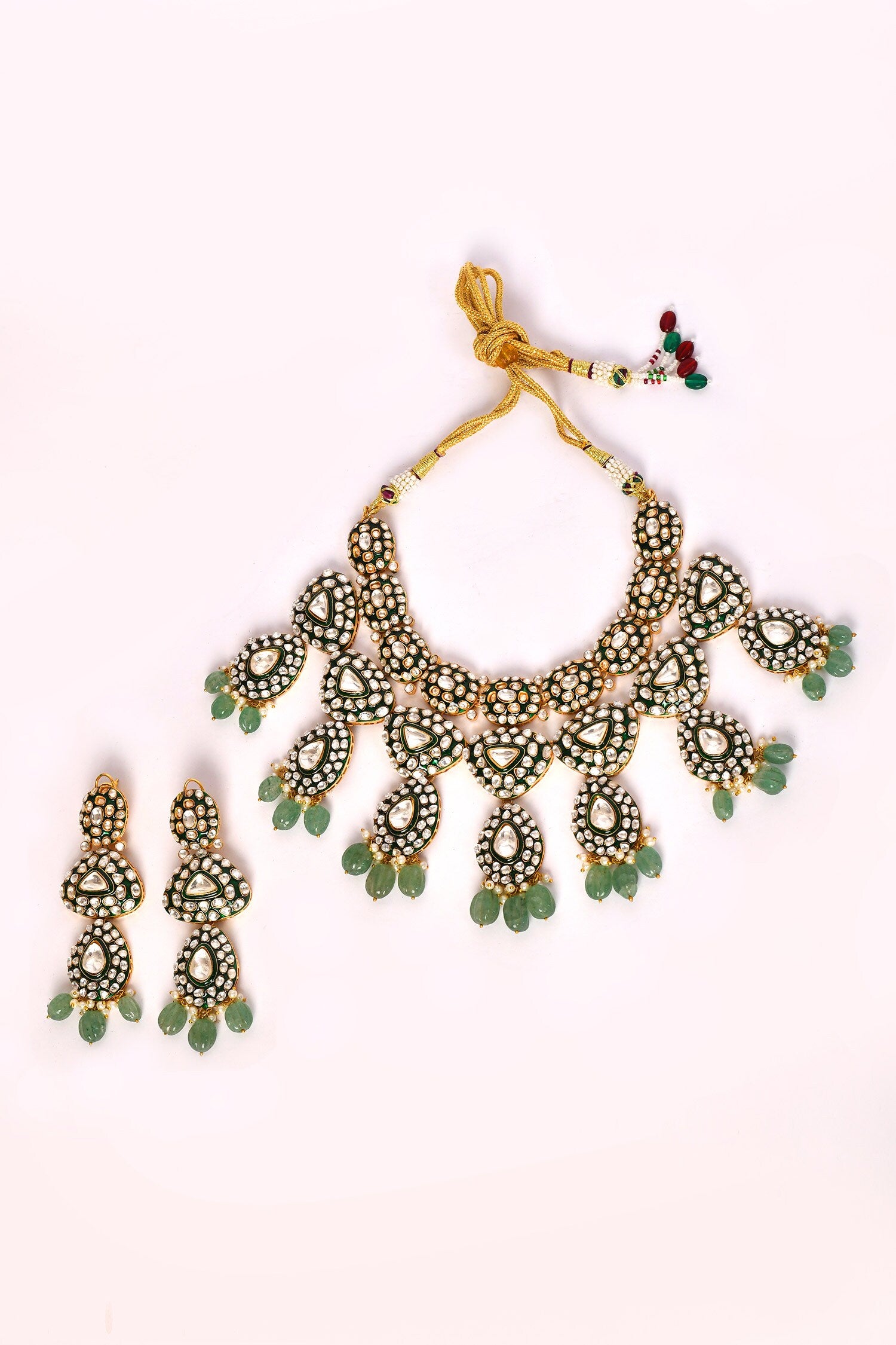 Stone Studded Enamel Necklace Set 