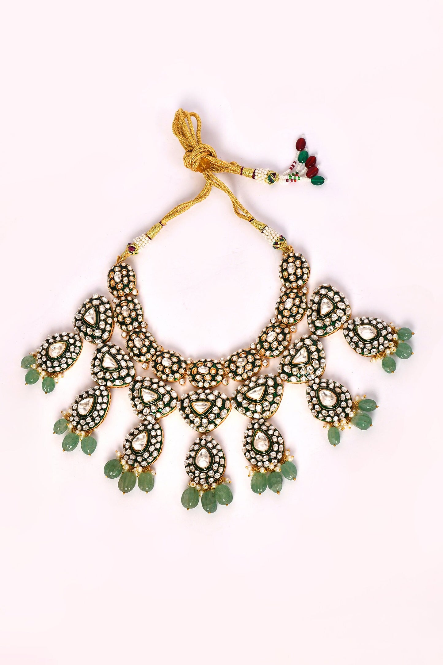 Stone Studded Enamel Necklace Set 