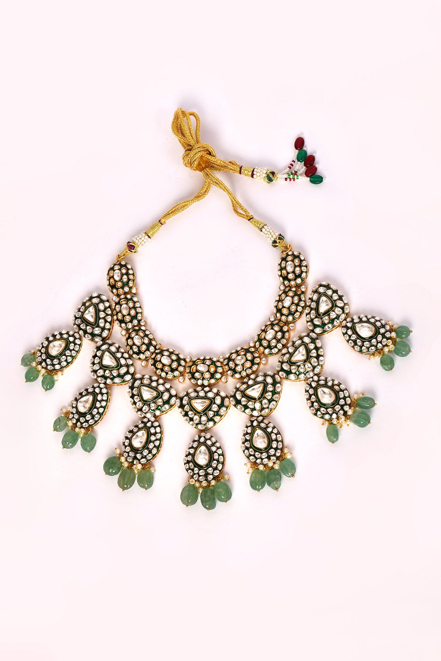Stone Studded Enamel Necklace Set 