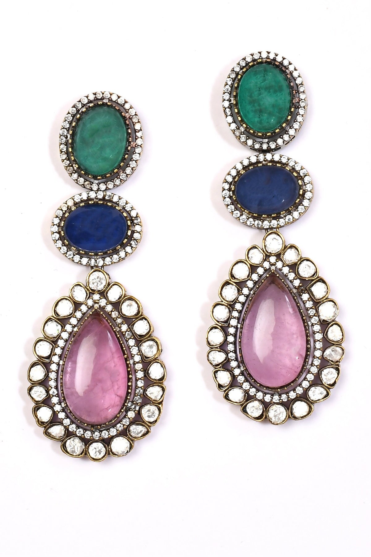 Stone Studded Victorian Necklace Set 