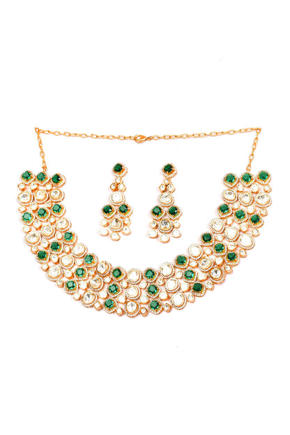 Stone Studded Cluster Necklace Set 