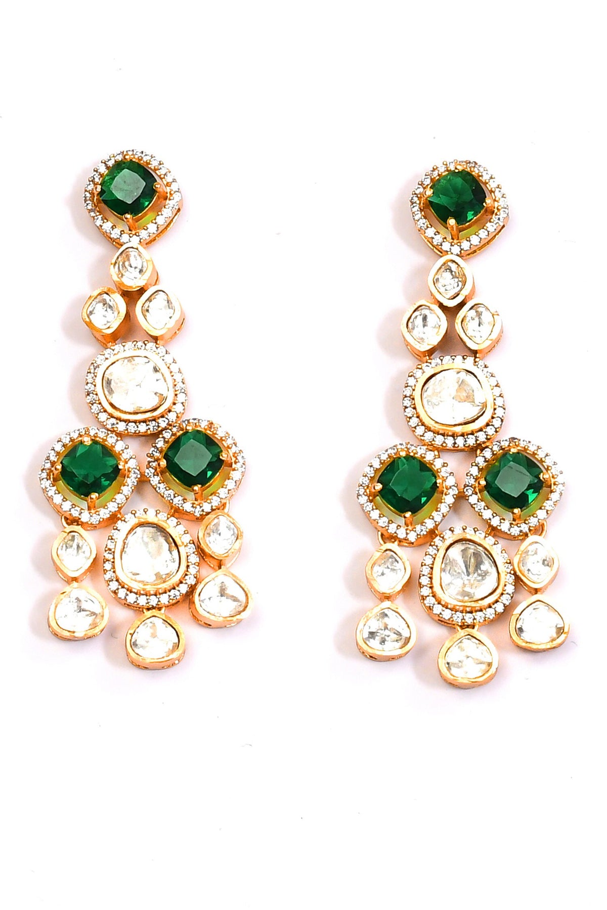 Stone Studded Cluster Necklace Set 