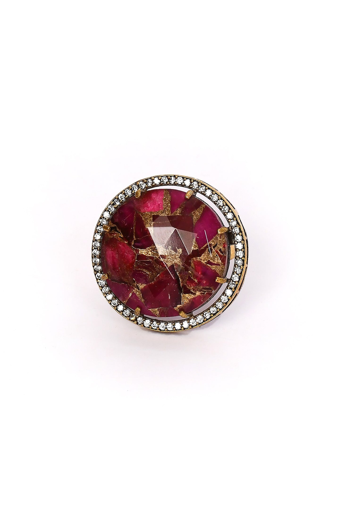 Ruby Stone Studded Ring 