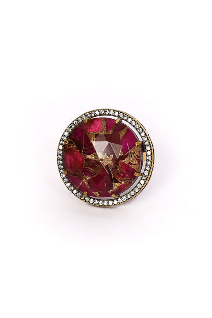 Ruby Stone Studded Ring 