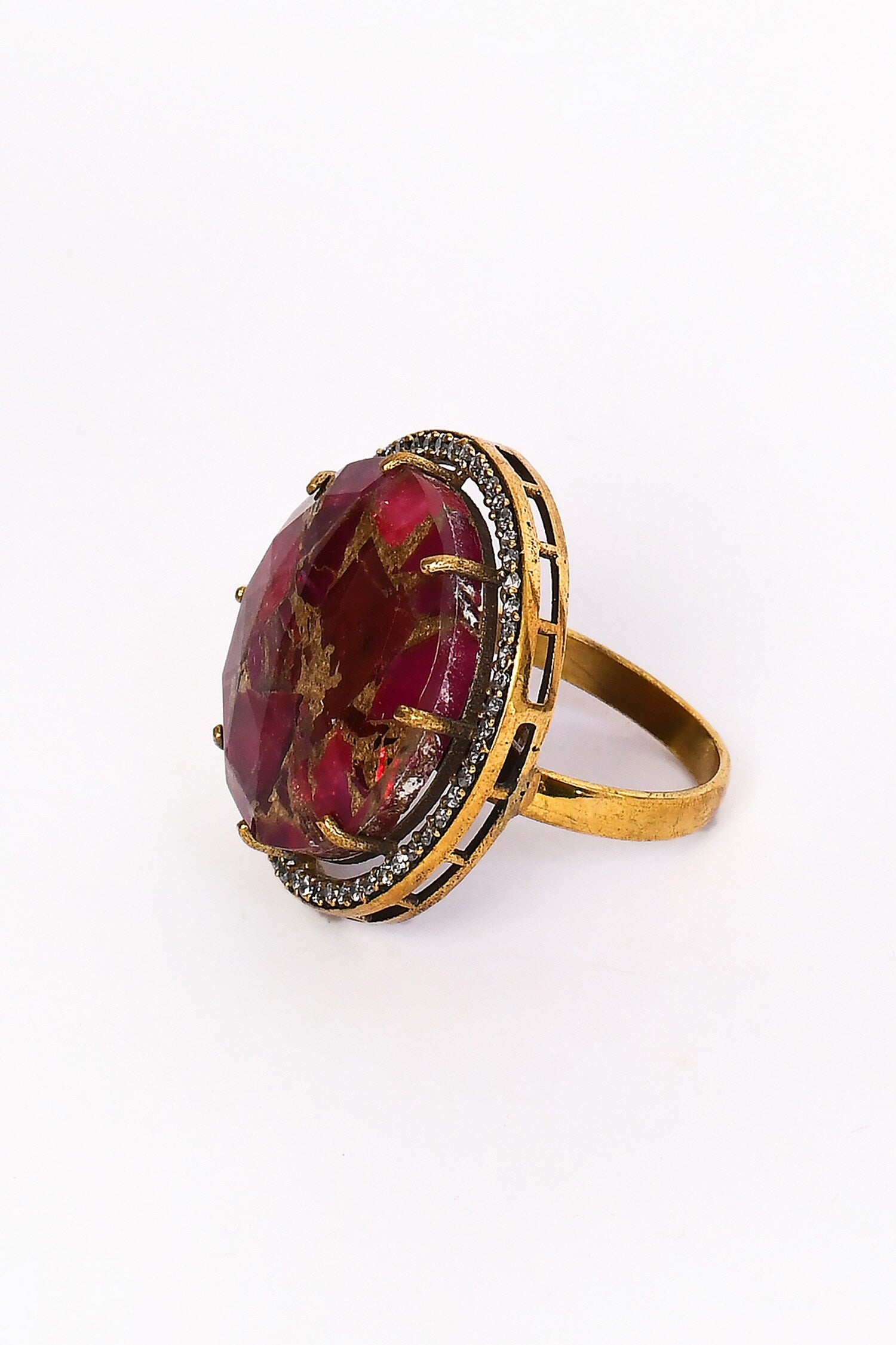 Ruby Stone Studded Ring 