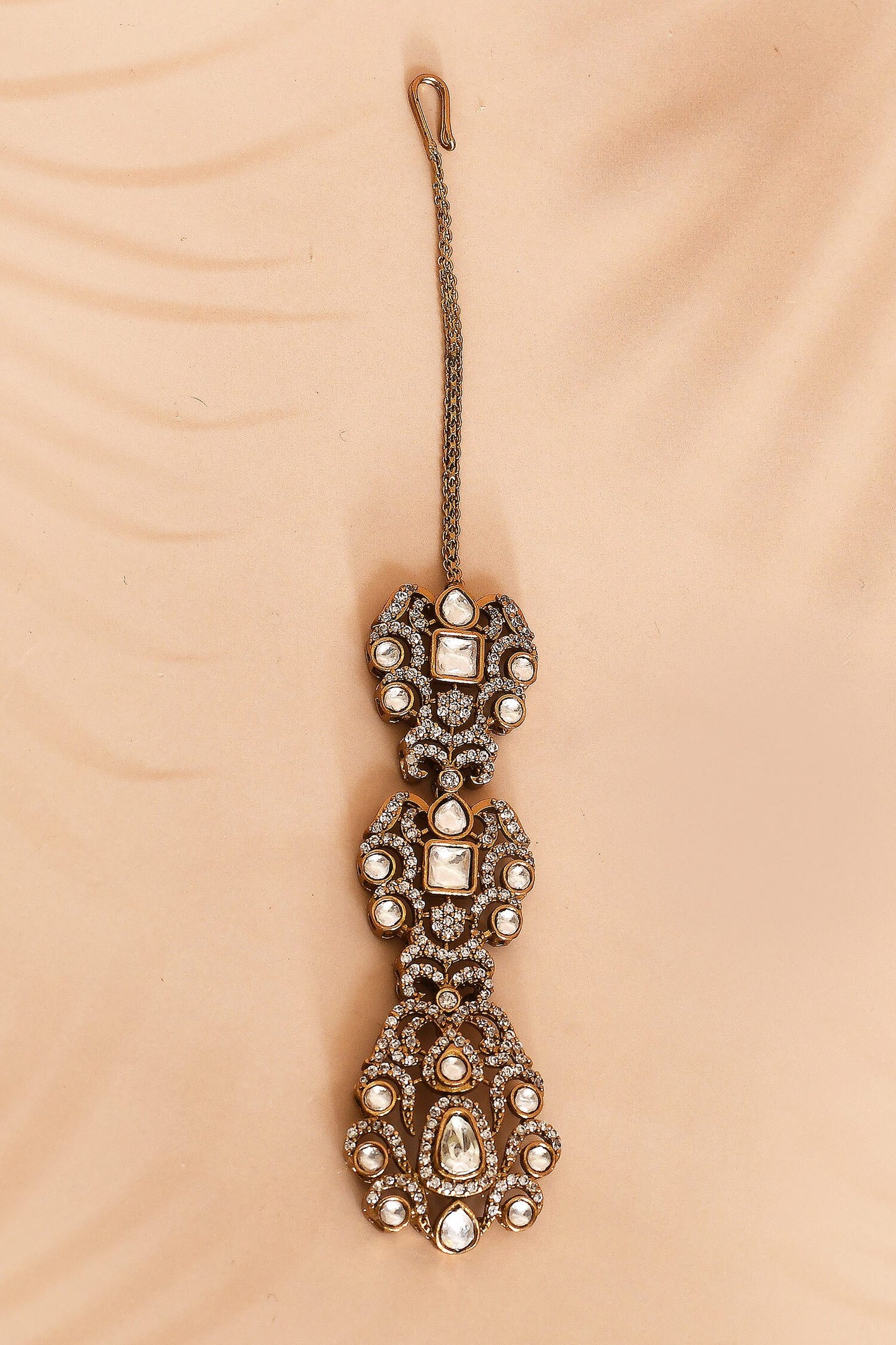 Clear Stone Embellished Maangtikka 