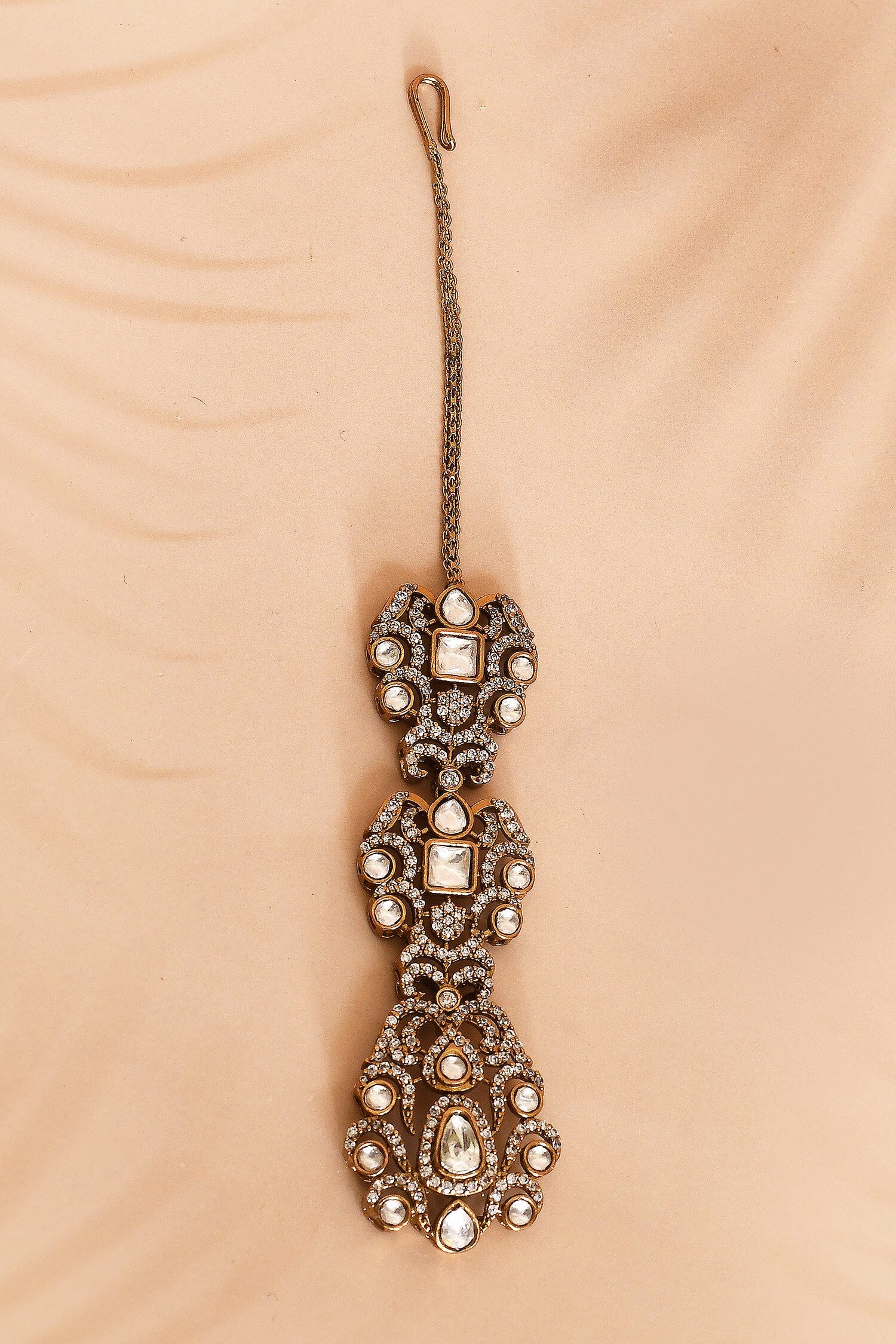 Clear Stone Embellished Maangtikka 