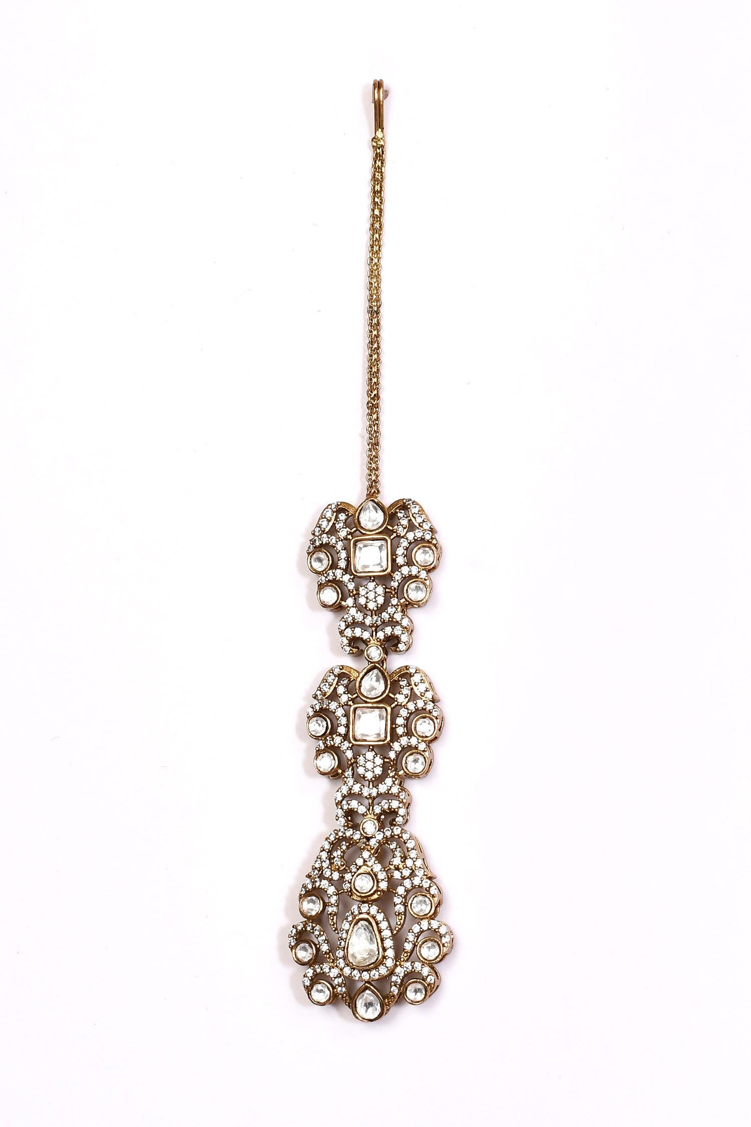 Clear Stone Embellished Maangtikka 