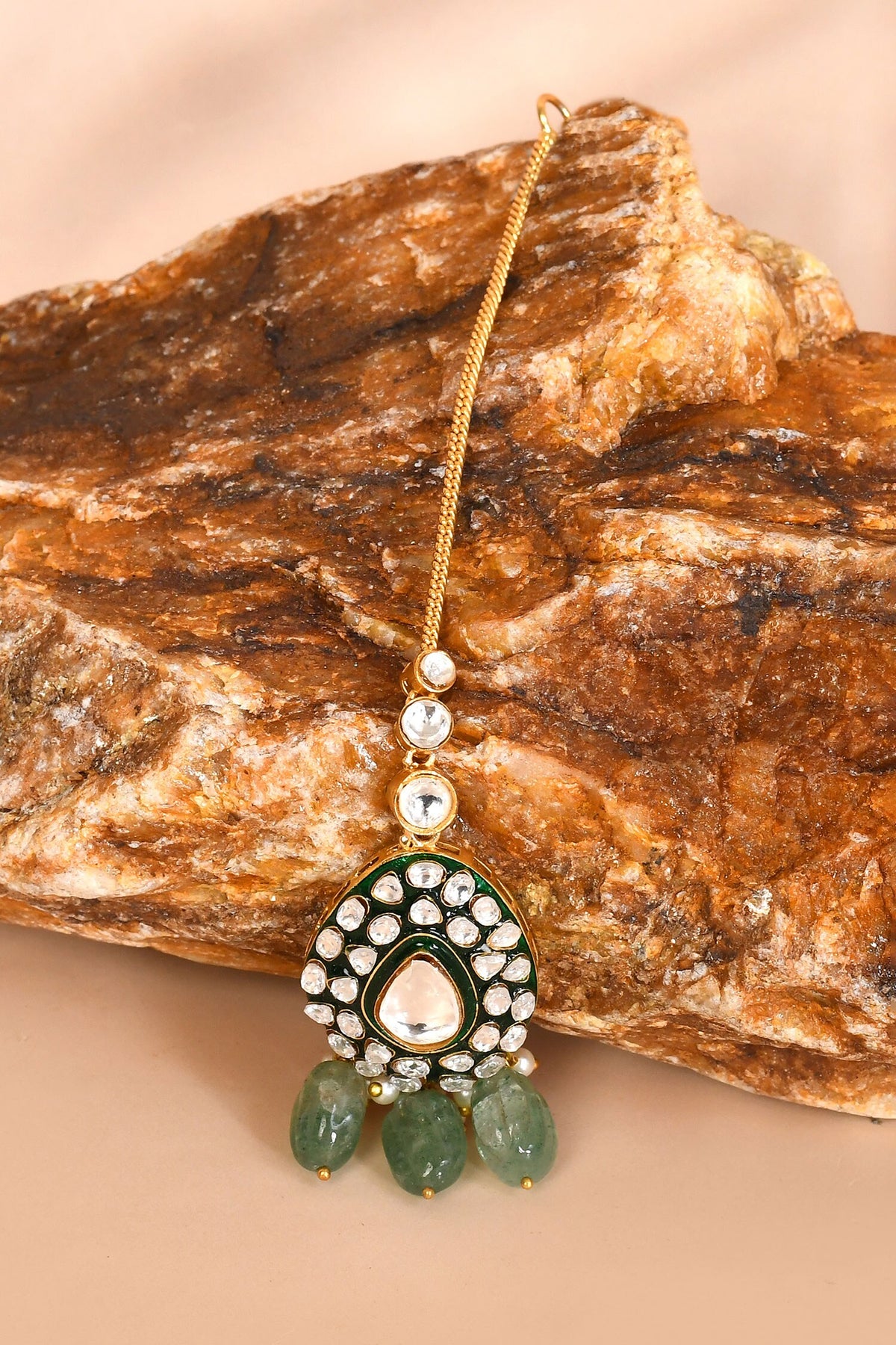 Stone Embellished Drop Maangtikka 