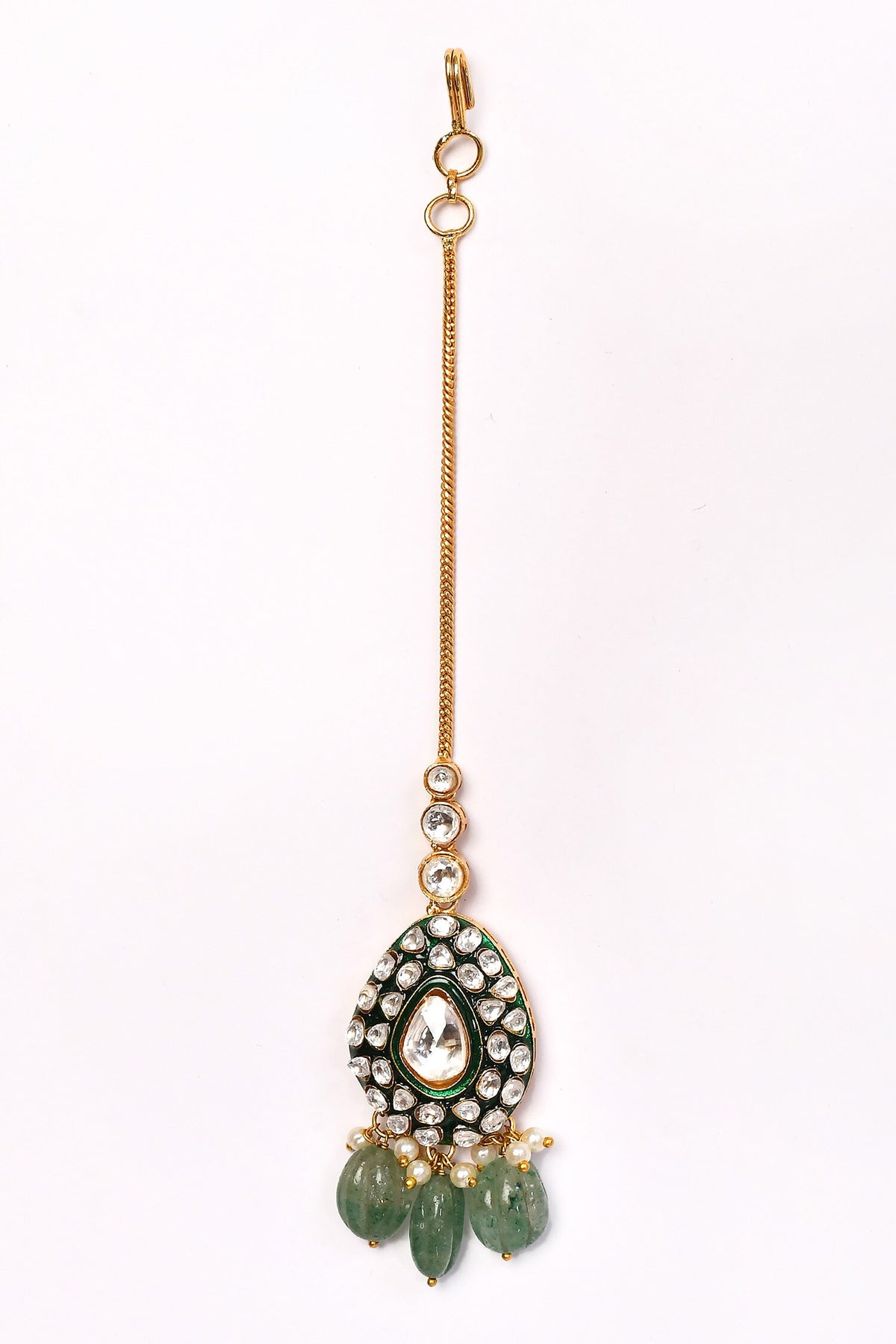 Stone Embellished Drop Maangtikka 