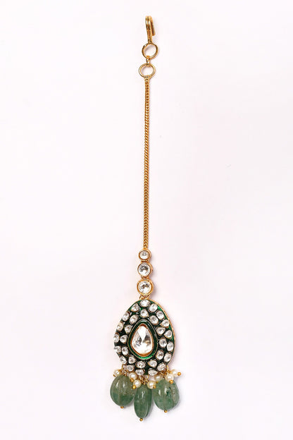 Stone Embellished Drop Maangtikka 