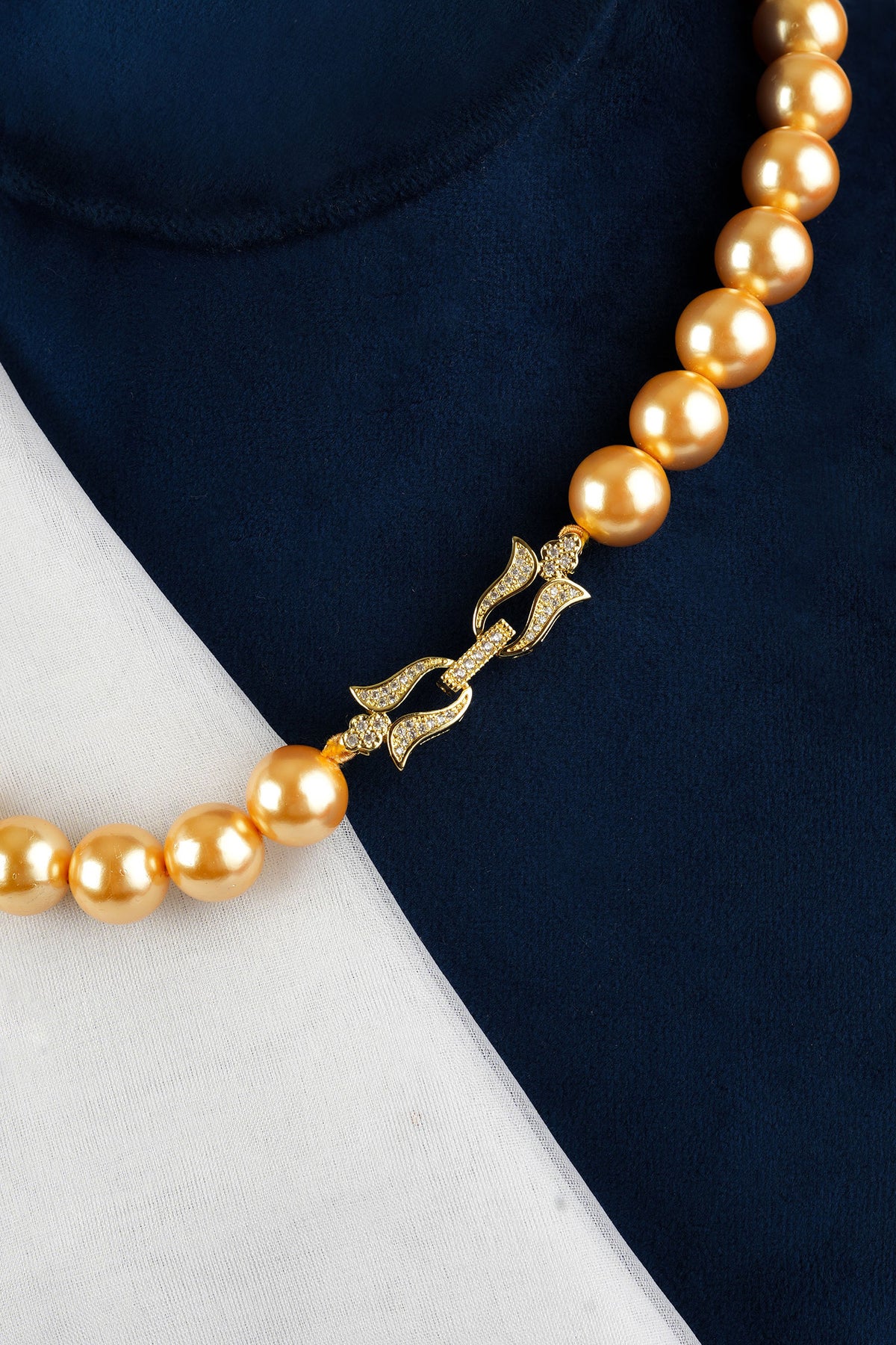 Sunset Pearl Embellished Necklace Set 
