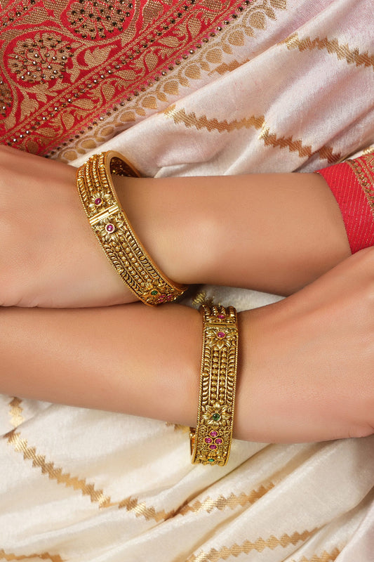 Antique Carved Bangles - Set of 2 