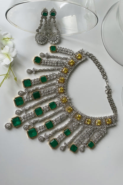 Victorian Stone Studded Necklace Set 