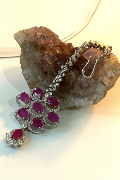 Victorian Cubic Zircon Embellished Necklace Set 