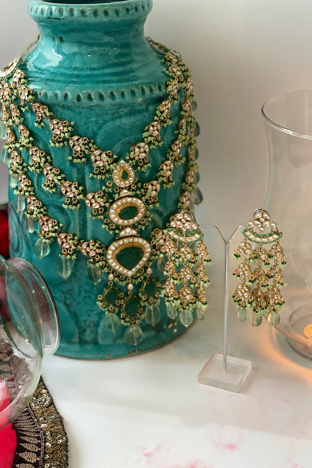 Stone & Kundan Layered Necklace Set 