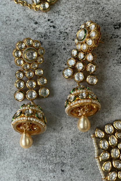Kundan & Pearl Embellished Necklace Set 