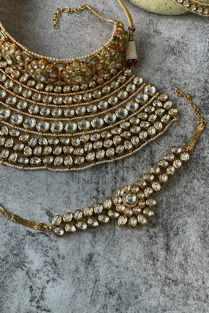 Kundan & Pearl Embellished Necklace Set 