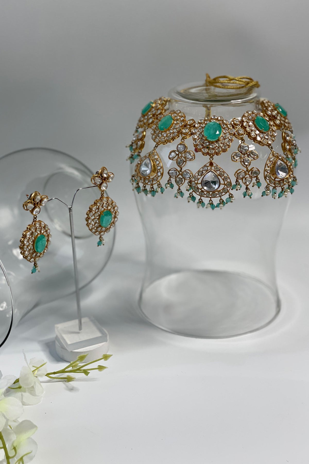 Doublet Stone Embellished Necklace Set 