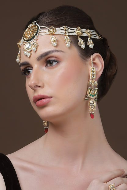 Natural Stone Studded Earrings 