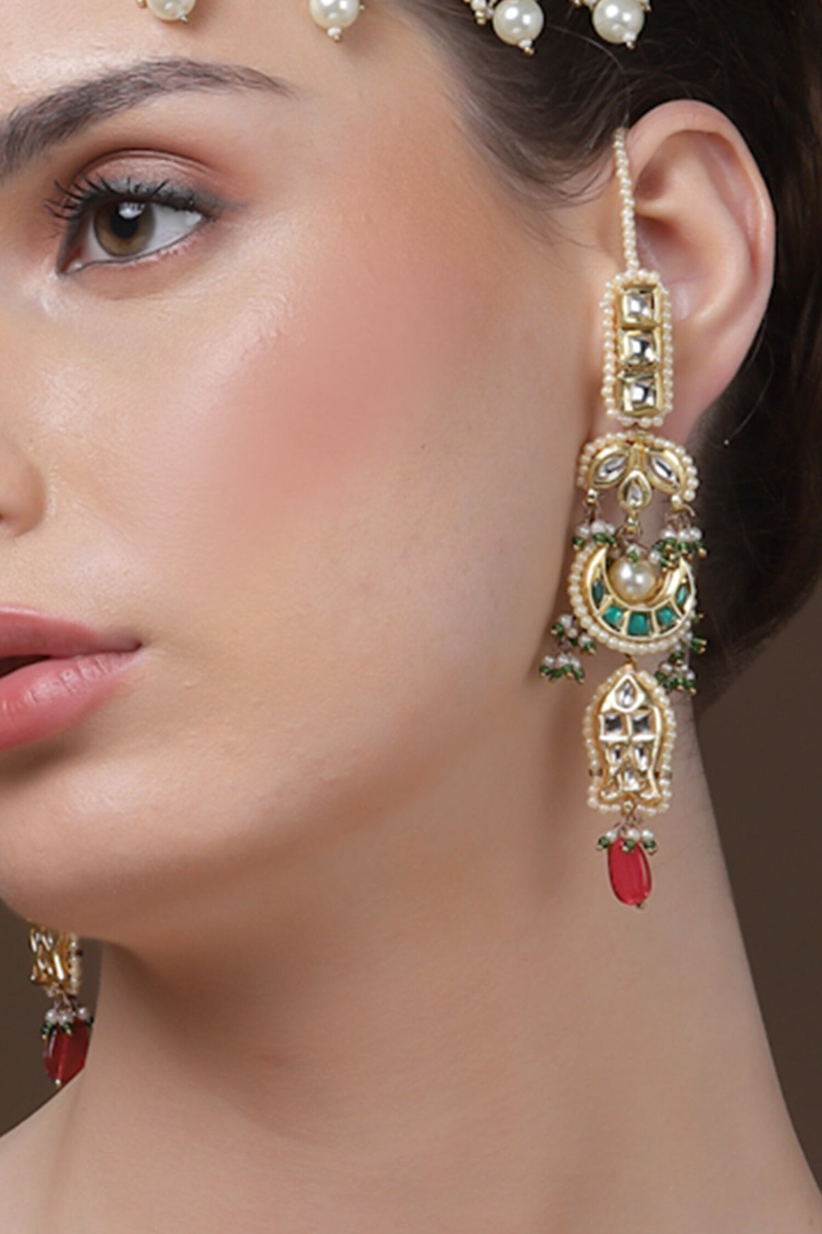 Natural Stone Studded Earrings 
