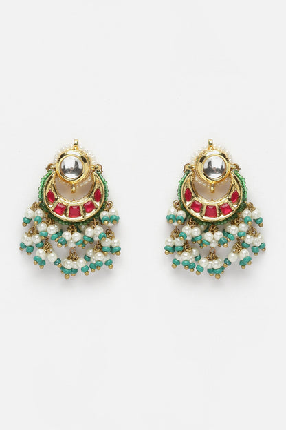 Kundan Embellished Cutwork Chandbalis 