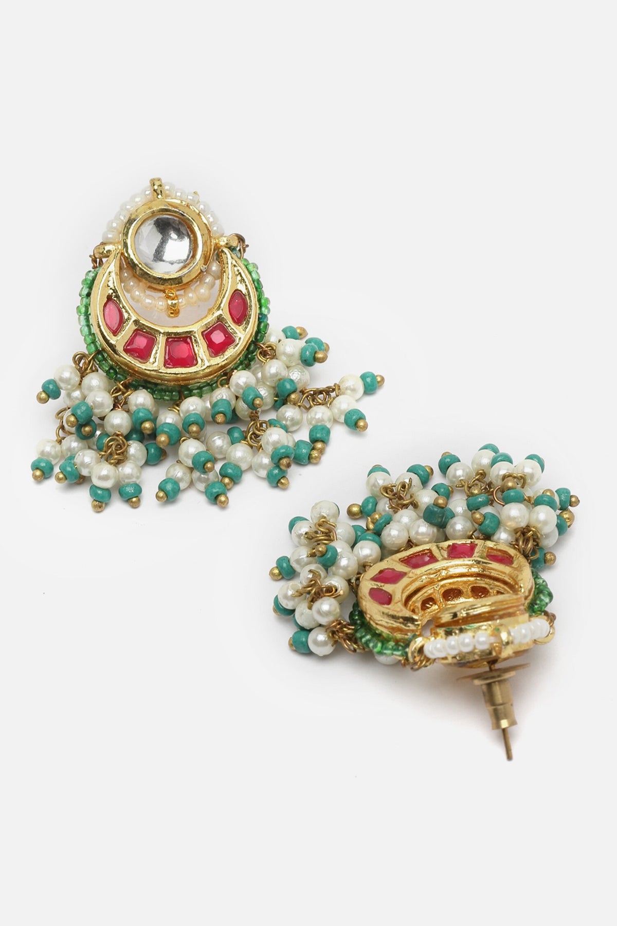 Kundan Embellished Cutwork Chandbalis 
