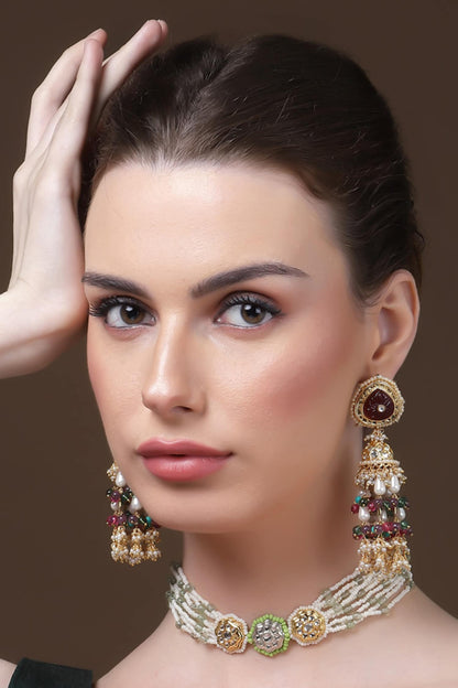 Natural Stone Embellished Jhumkas 