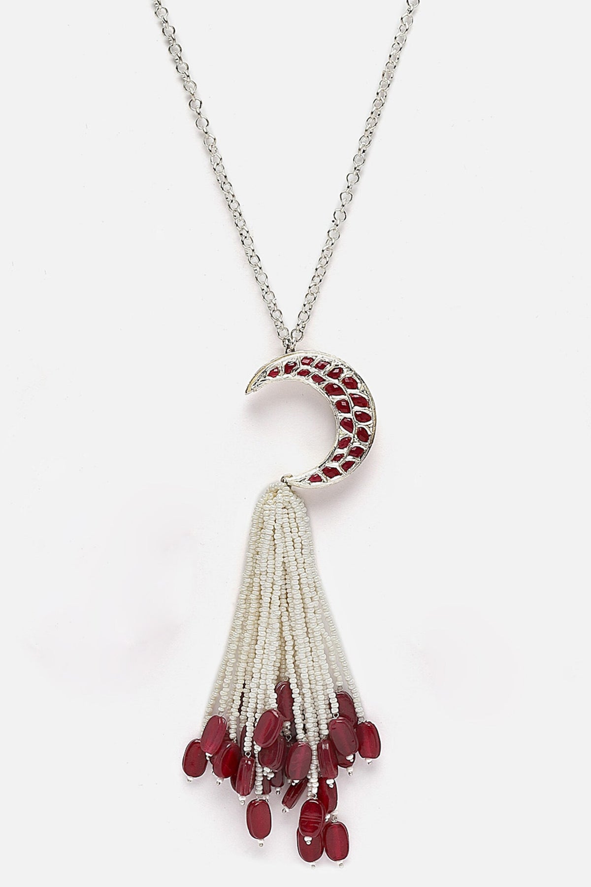 Crecent Moon Stone Embellished Necklace 