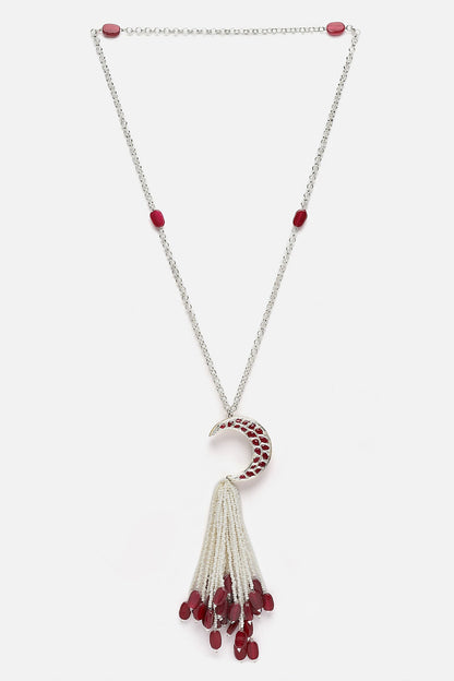 Crecent Moon Stone Embellished Necklace 