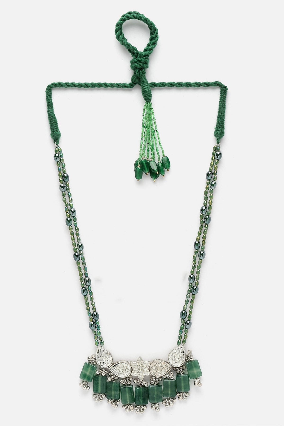 Stones & Pearls Embellished Necklace 