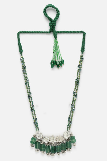 Stones & Pearls Embellished Necklace 